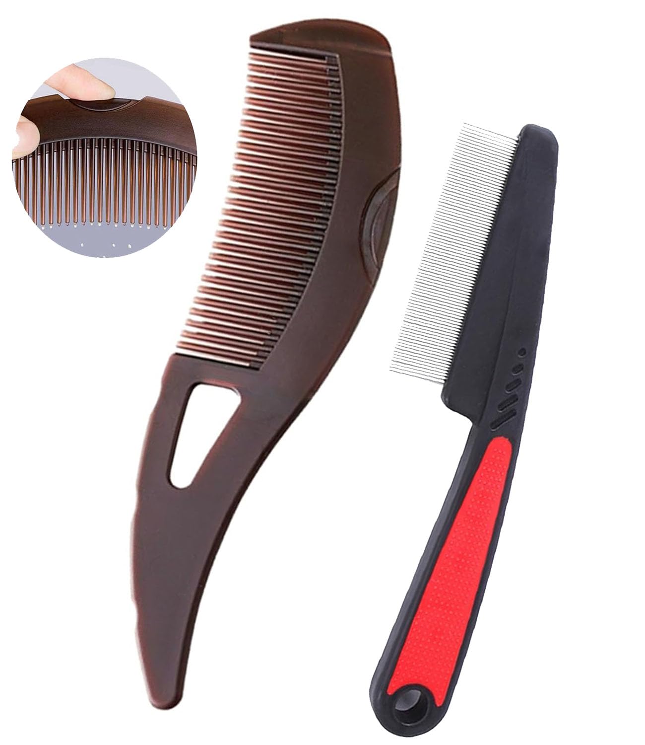 FlakeFree Dandruff Comb, Stainless Steel Fine Tooth Comb by Trancend